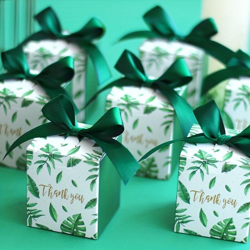 Palm Leaves Gift Box Set Wedding Baby Shower Favors Birthday Party Supplies