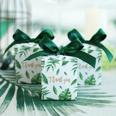 Palm Leaves Gift Box Set Wedding Baby Shower Favors Birthday Party Supplies