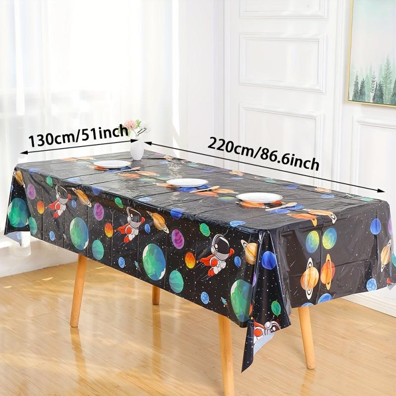 Space Astronaut Planet Tablecloth 129x54cm Disposable Home Party Supplies
