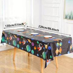 Space Astronaut Planet Tablecloth 129x54cm Disposable Home Party Supplies