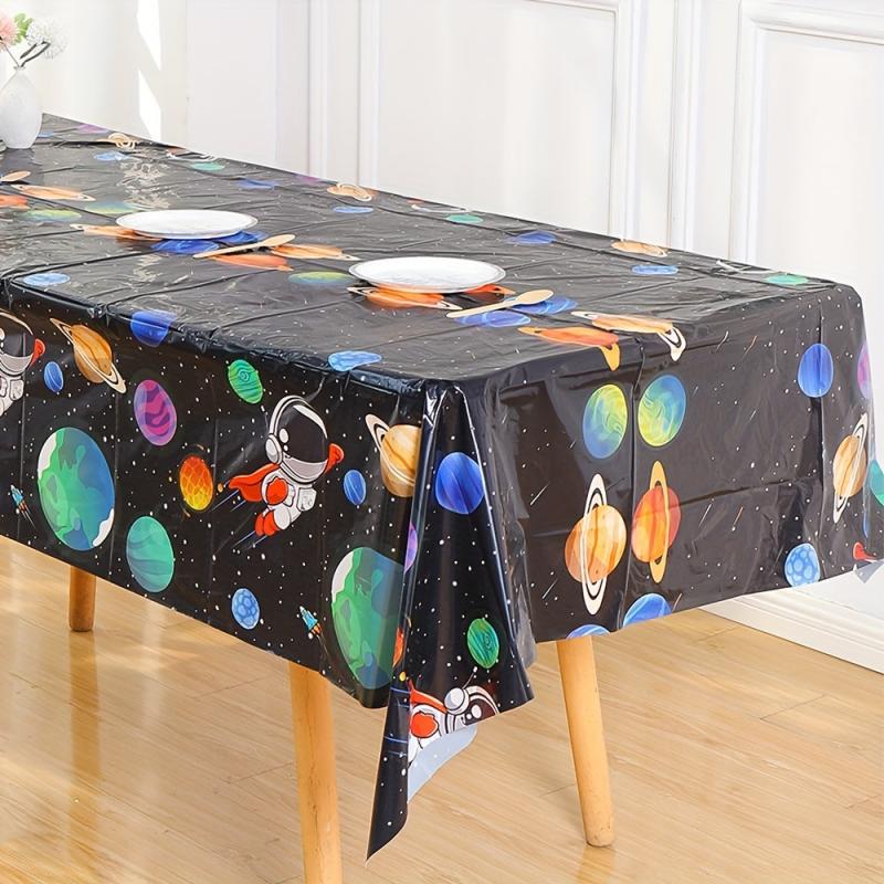 Space Astronaut Planet Tablecloth 129x54cm Disposable Home Party Supplies