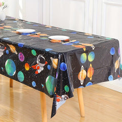 Space Astronaut Planet Tablecloth 129x54cm Disposable Home Party Supplies