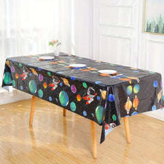 Space Astronaut Planet Tablecloth 129x54cm Disposable Home Party Supplies