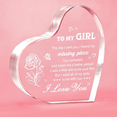 Romantic I Love You Acrylic Keepsake for Girlfriend Anniversary Birthday