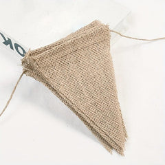 13pcs Burlap Triangle Pull Flag Party Wall Decor