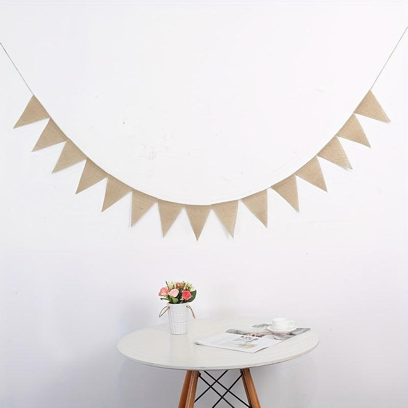 13pcs Burlap Triangle Pull Flag Party Wall Decor