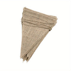 13pcs Burlap Triangle Pull Flag Party Wall Decor