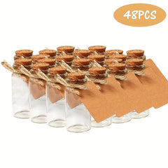 48pcs Glass Bottles with Cork for Wedding and Party Favors