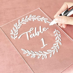 10pcs Acrylic Shelf Blank Plate Wedding DIY Table Setting Plastic Card Sign