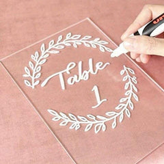 10pcs Acrylic Shelf Blank Plate Wedding DIY Table Setting Plastic Card Sign