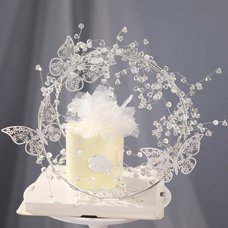 Sparkling Butterfly Cake Topper for Romantic Cakes