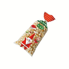 50pcs Christmas Candy Cookie Bags Thank You Gift Packing Bags Santa Snowman