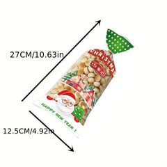 50pcs Christmas Candy Cookie Bags Thank You Gift Packing Bags Santa Snowman