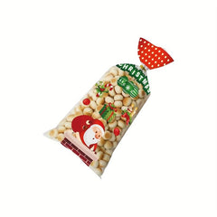 50pcs Christmas Candy Cookie Bags Thank You Gift Packing Bags Santa Snowman