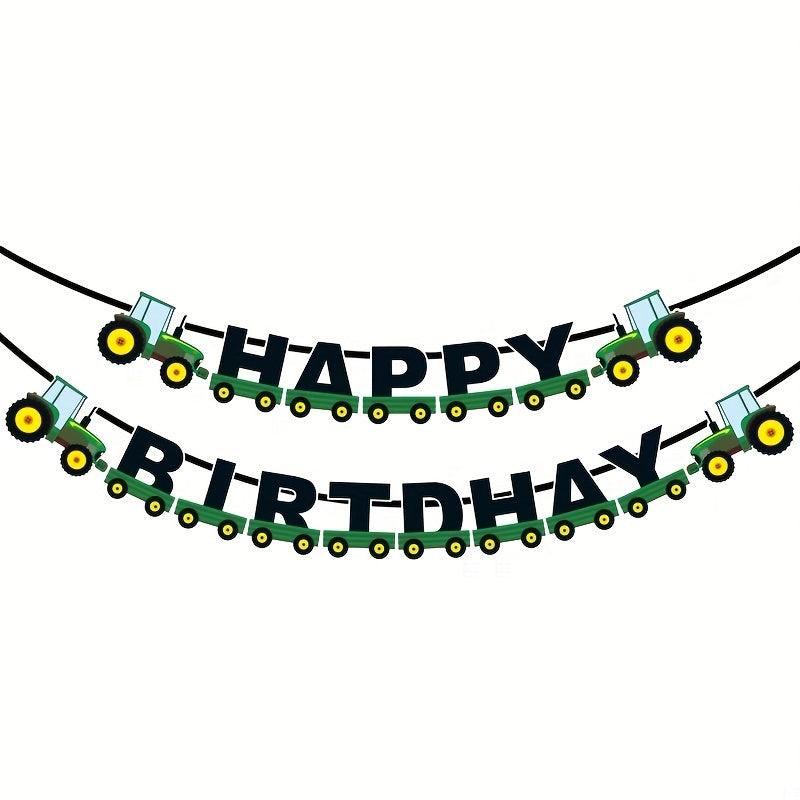 11pcs Tractor Birthday Set Farm Flag Party Decoration Props