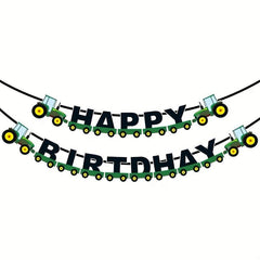 11pcs Tractor Birthday Set Farm Flag Party Decoration Props