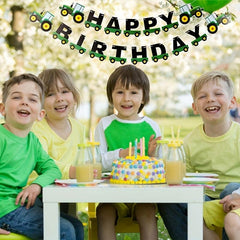 11pcs Tractor Birthday Set Farm Flag Party Decoration Props
