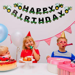 11pcs Tractor Birthday Set Farm Flag Party Decoration Props