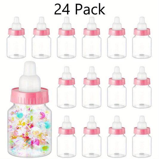 24pcs Mini Plastic Baby Bottles for Baby Shower Favor