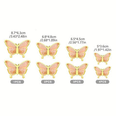 10pcs Painted Butterfly Cake Toppers Birthday Decoration Supplies