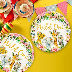Floral Wild One Animal Party Supplies Serves 24 Guest