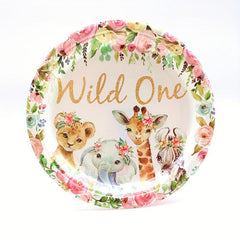 Floral Wild One Animal Party Supplies Serves 24 Guest