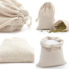 Cotton Linen Bundle Pocket Cloth Bags Storage Rice Drawstring Small Business