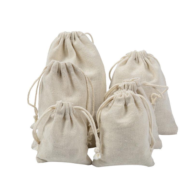 Cotton Linen Bundle Pocket Cloth Bags Storage Rice Drawstring Small Business