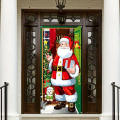 Christmas Decor Banner 70.8in Door Cover Party Backdrop