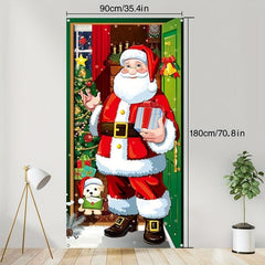 Christmas Decor Banner 70.8in Door Cover Party Backdrop