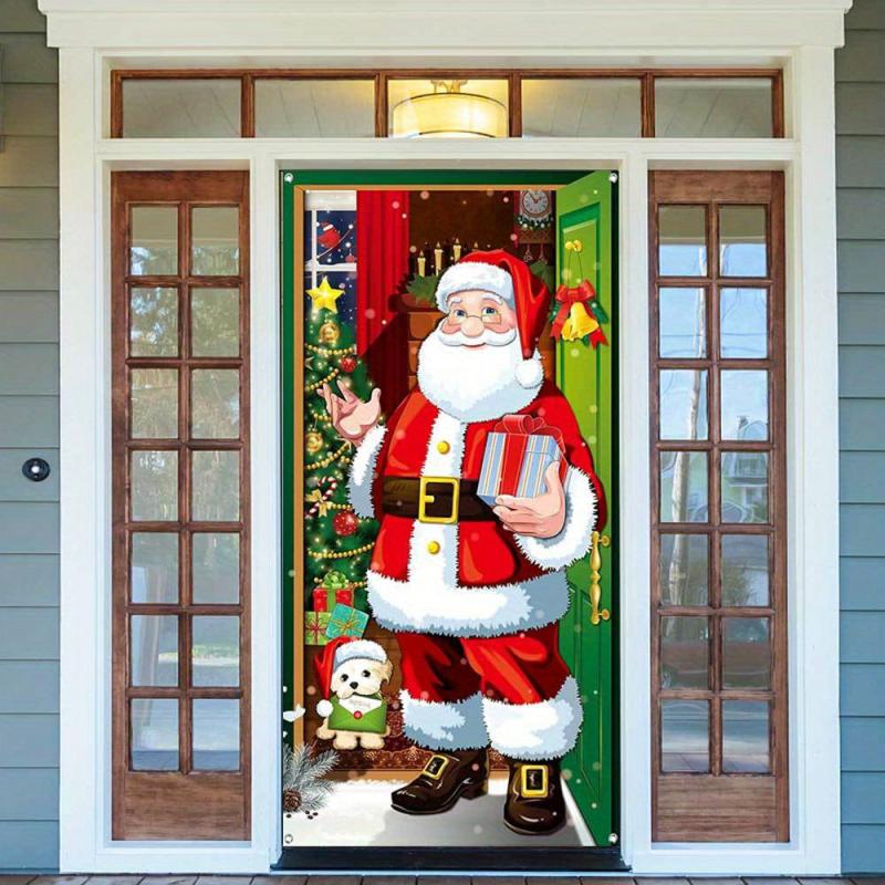 Christmas Decor Banner 70.8in Door Cover Party Backdrop