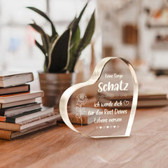 Heart Shaped Paperweight Anniversary Gift for Her