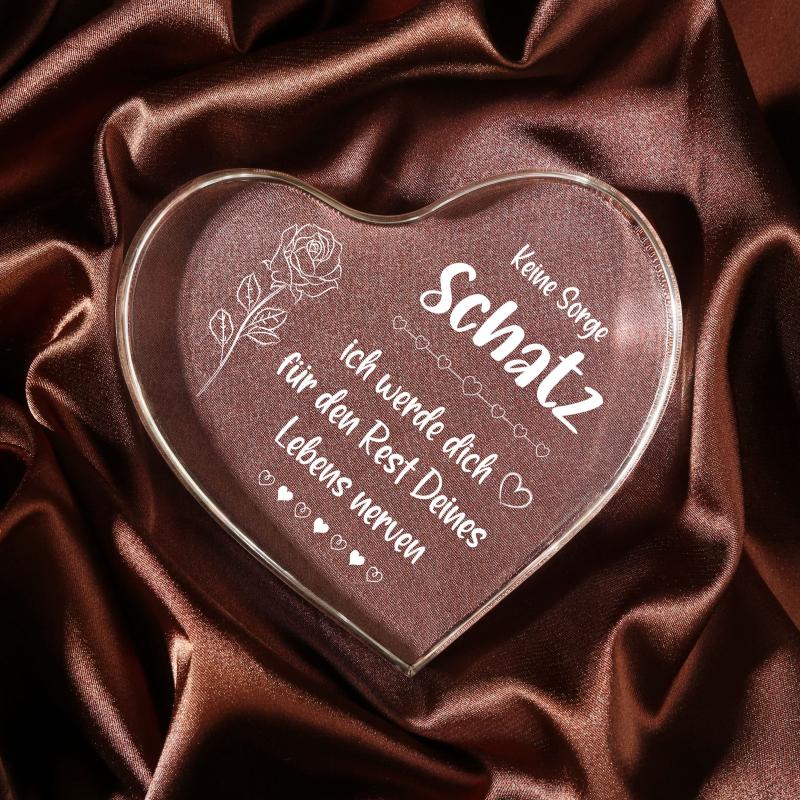 Heart Shaped Paperweight Anniversary Gift for Her