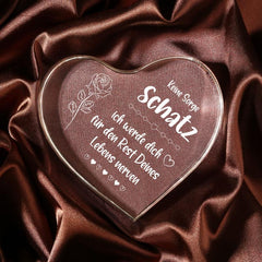 Heart Shaped Paperweight Anniversary Gift for Her