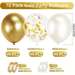 70pcs Golden Balloons Set - Party Decorations and Supplies