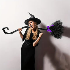 Halloween Witch Broom & Hat Set - Weird Stuff Decor
