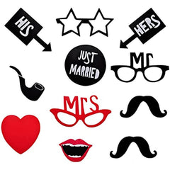 58pc Party Props Photo Booth Birthday Wedding Prom Favors DIY Costumes Mustache