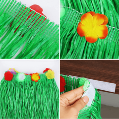 Luau Grass Table Skirt for Hawaiian Party Decorations