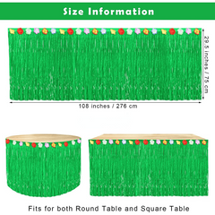 Luau Grass Table Skirt for Hawaiian Party Decorations