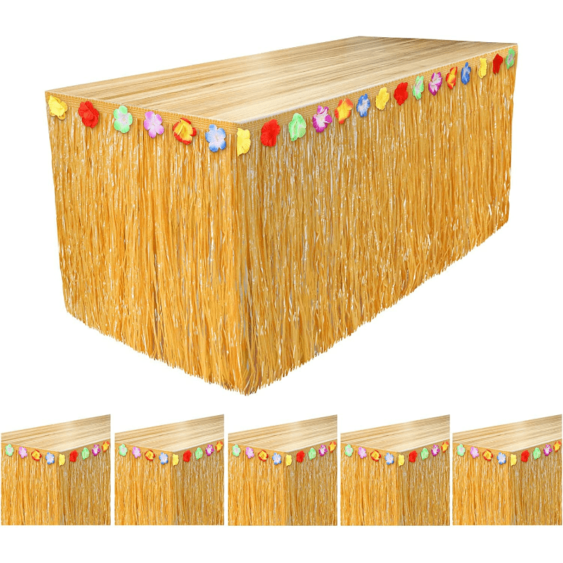 Luau Grass Table Skirt for Hawaiian Party Decorations