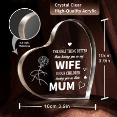 Engraved Acrylic Paperweight Keepsake Wife - Anniversary Gift