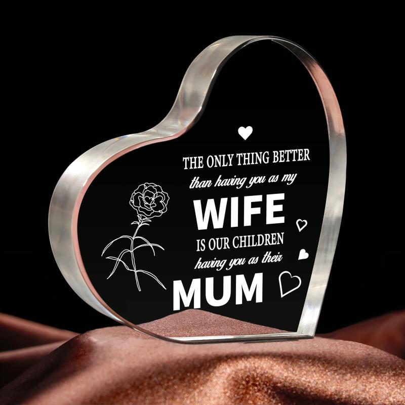 Engraved Acrylic Paperweight Keepsake Wife - Anniversary Gift