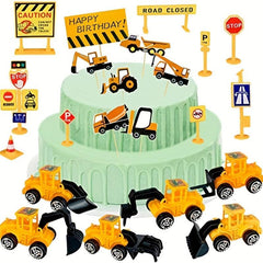 Construction Vehicle Cake Topper Set for Building Birthday Party