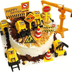 Construction Vehicle Cake Topper Set for Building Birthday Party