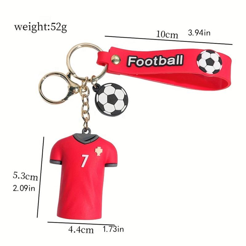 Football Key Chain PVC Soccer and T Shirt Keychain
