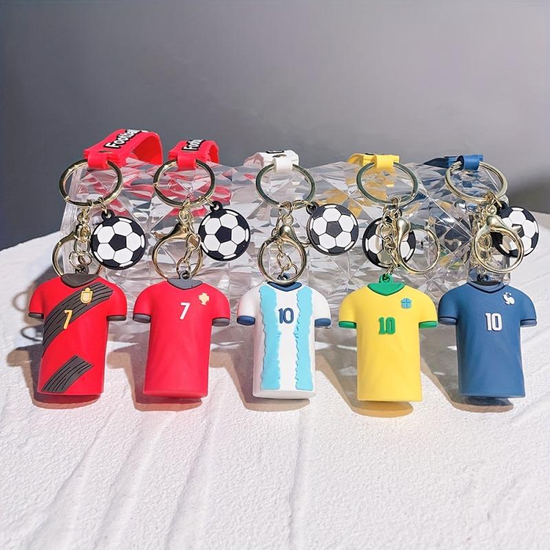 Football Key Chain PVC Soccer and T Shirt Keychain