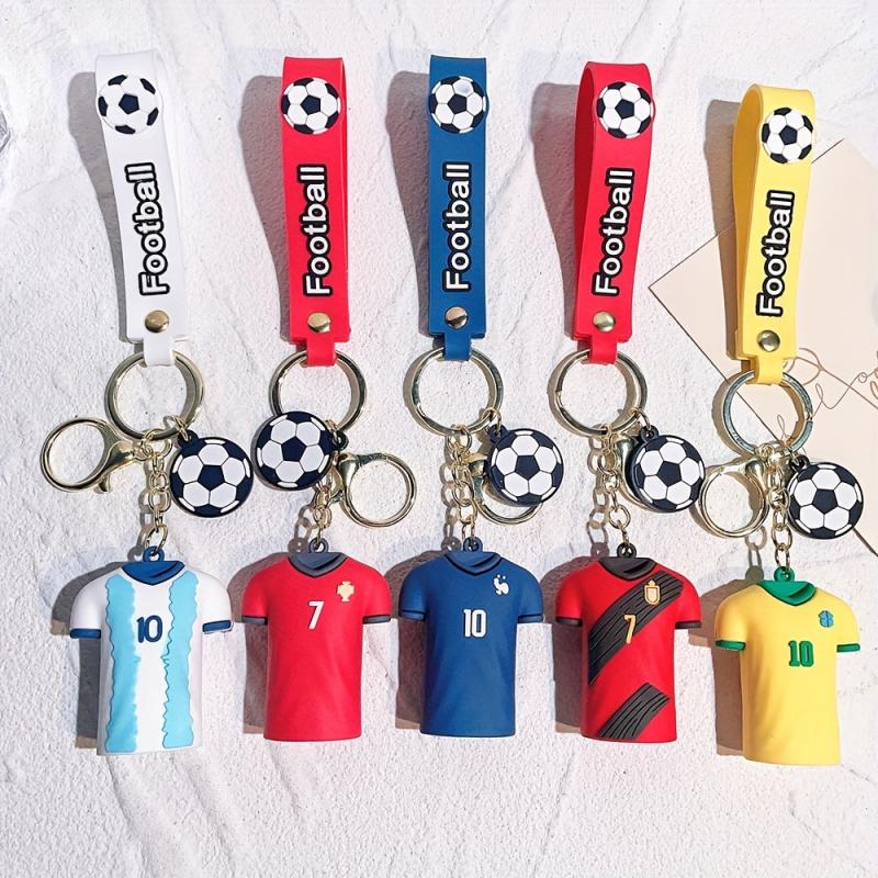 Football Key Chain PVC Soccer and T Shirt Keychain