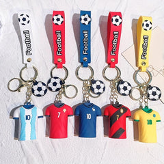 Football Key Chain PVC Soccer and T Shirt Keychain