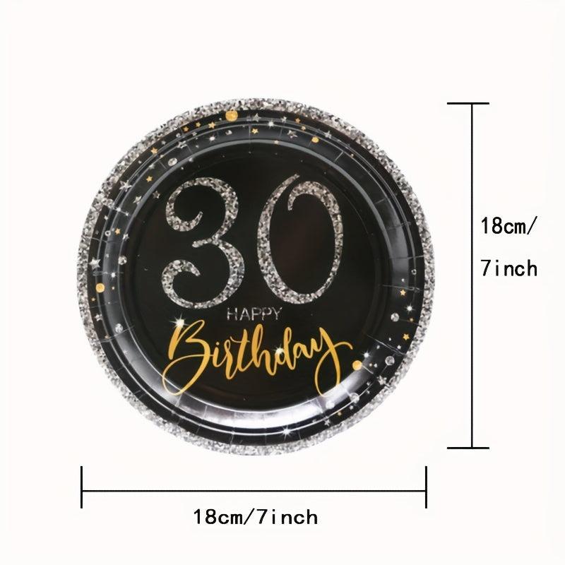 30th Birthday Party Tableware Supplies Serves16