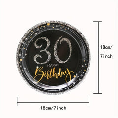 30th Birthday Party Tableware Supplies Serves16